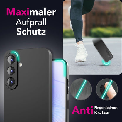 NALIA Matte Silikonhülle für Samsung Galaxy A26 – Slim, Schwarz & Rutschfest – STRIDER (Soft Case, Kameraschutz & Stoßfest) – Marke aus Berlin