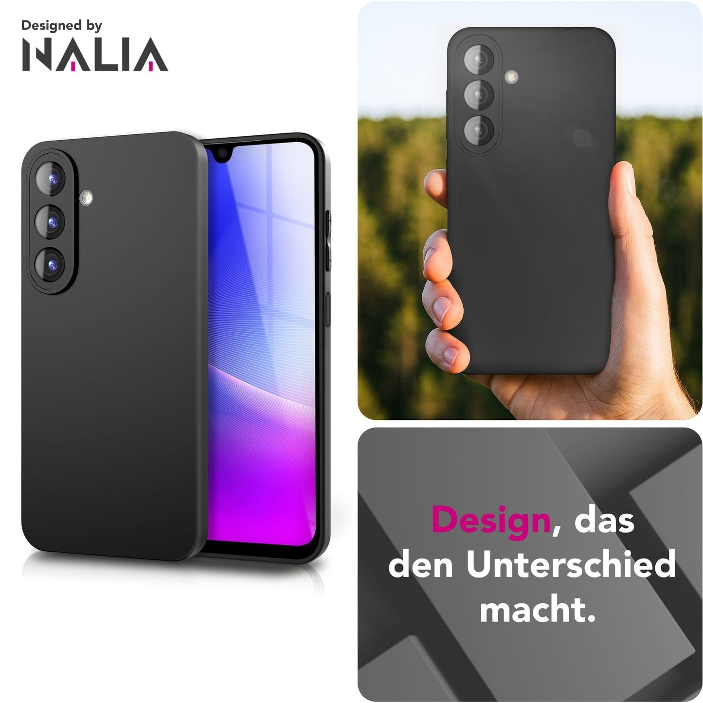 NALIA Matte Silikonhülle für Samsung Galaxy A26 – Slim, Schwarz & Rutschfest – STRIDER (Soft Case, Kameraschutz & Stoßfest) – Marke aus Berlin