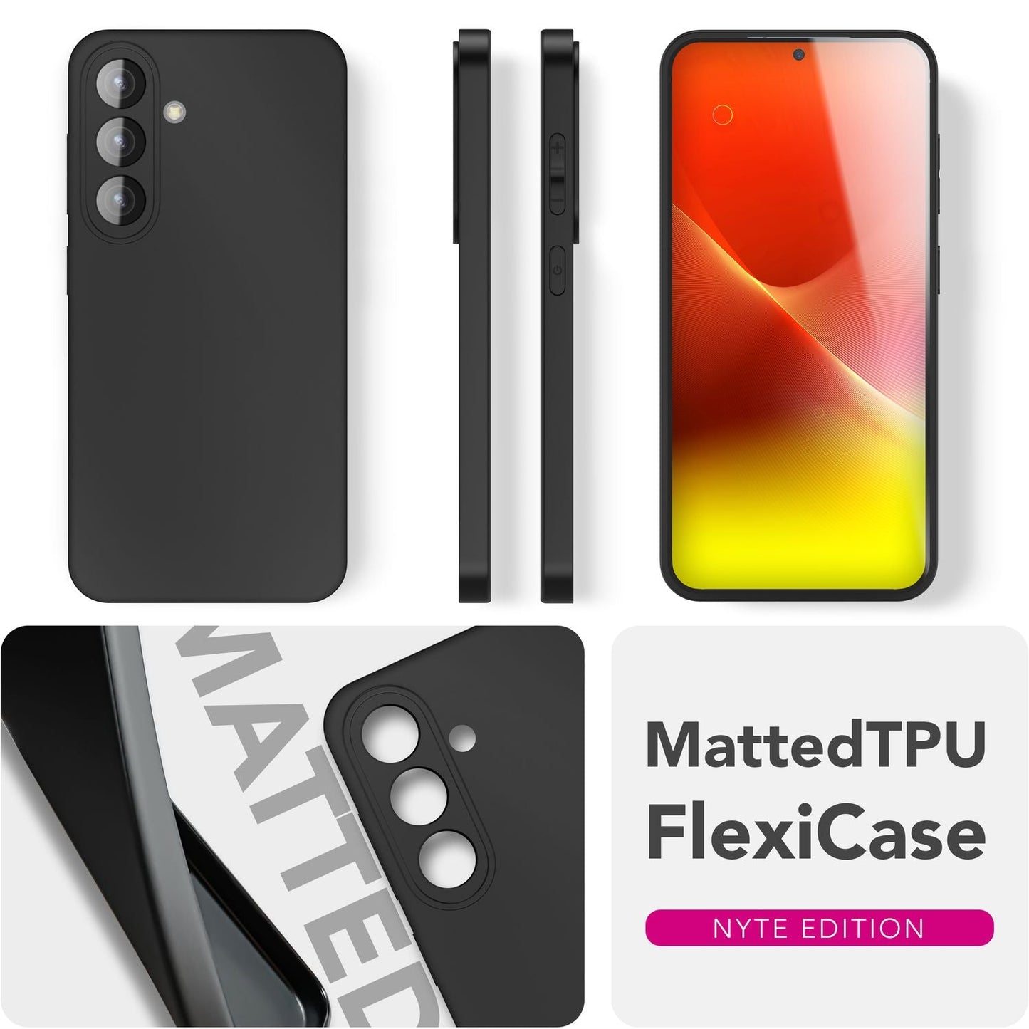 NALIA Matte Silikonhülle für Samsung Galaxy A36 – Slim, Schwarz & Rutschfest – STRIDER (Soft Case, Kameraschutz & Stoßfest) – Marke aus Berlin