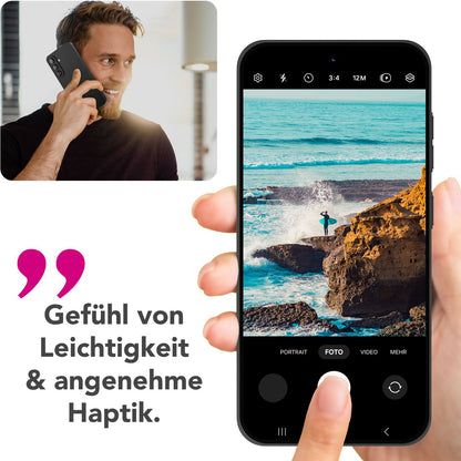 NALIA Matte Silikonhülle für Samsung Galaxy A36 – Slim, Schwarz & Rutschfest – STRIDER (Soft Case, Kameraschutz & Stoßfest) – Marke aus Berlin