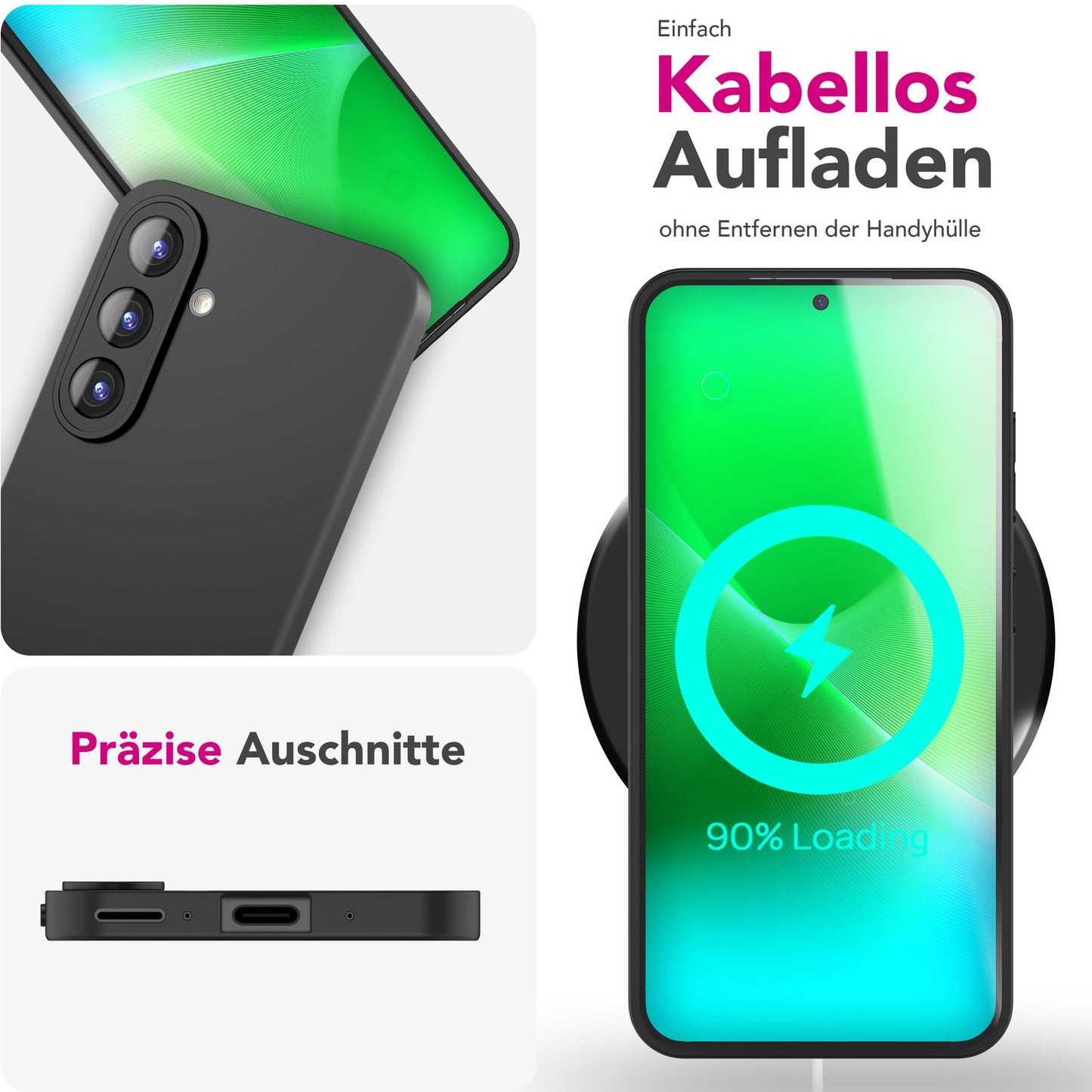 NALIA Matte Silikonhülle für Samsung Galaxy A56 – Slim, Schwarz & Rutschfest – STRIDER (Soft Case, Kameraschutz & Stoßfest) – Marke aus Berlin