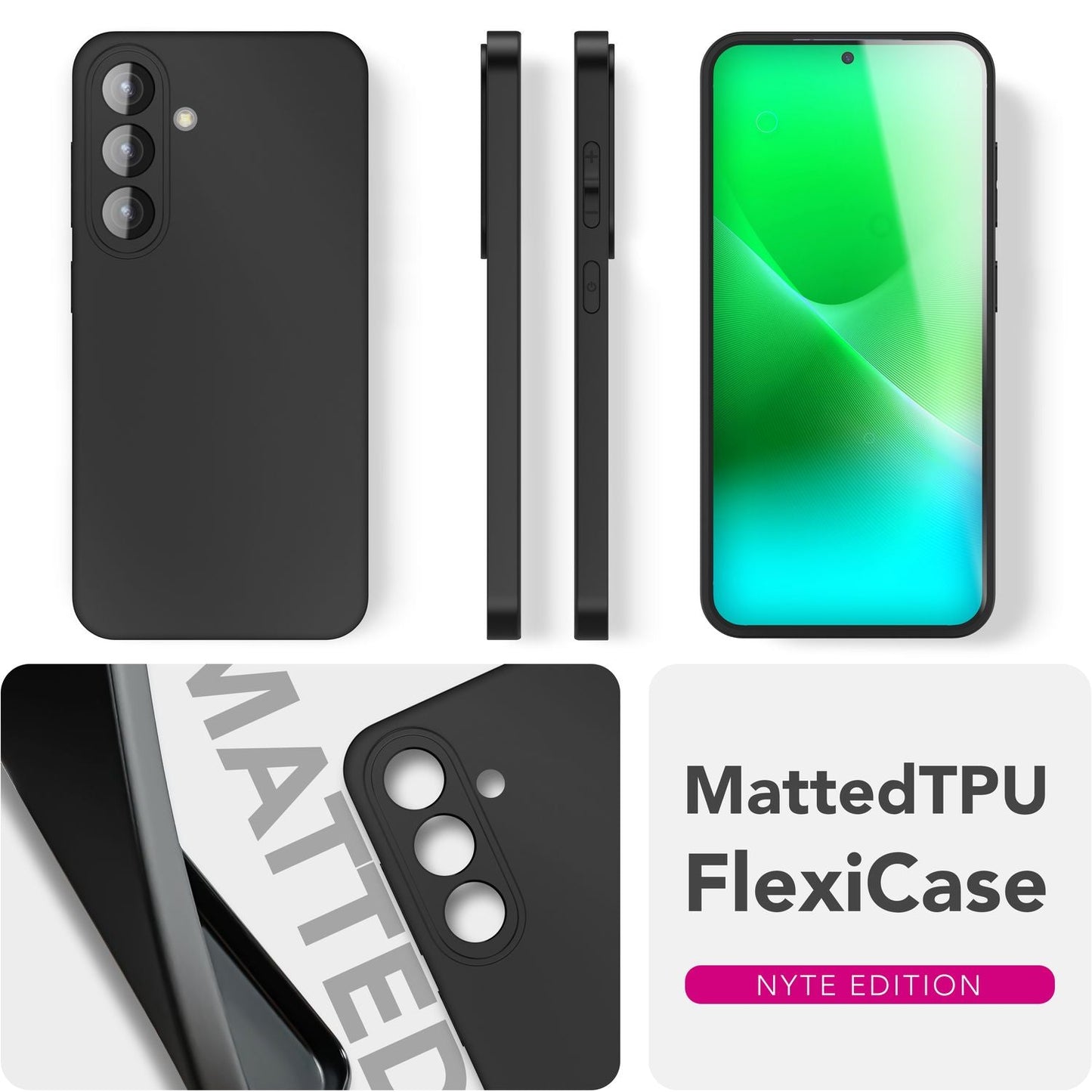 NALIA Matte Silikonhülle für Samsung Galaxy A56 – Slim, Schwarz & Rutschfest – STRIDER (Soft Case, Kameraschutz & Stoßfest) – Marke aus Berlin