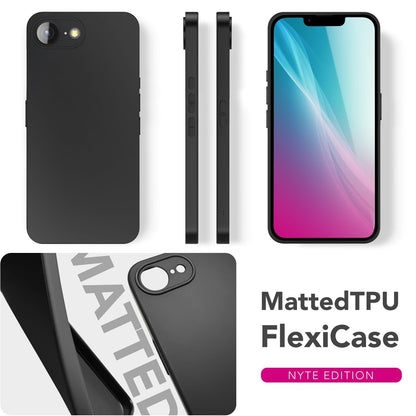 NALIA Matte Silikonhülle für iPhone 16e / 17e – Slim, Schwarz & Rutschfest – STRIDER (Soft Case, Kameraschutz & Stoßfest) – Marke aus Berlin