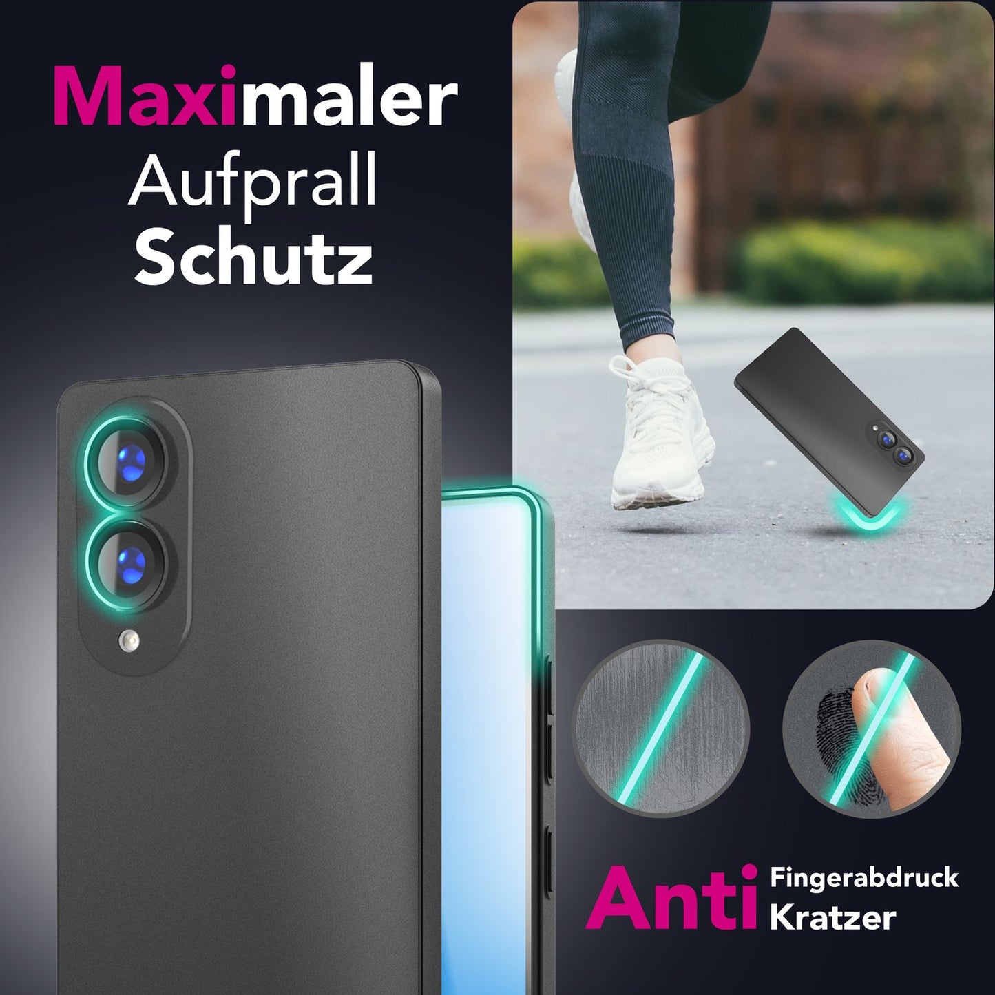 NALIA Ultra Slim Hardcase für Samsung Galaxy S25 Edge – Matt & 0.3mm Dünn – PHANTOM (Dünnes Cover & Kamera-Vollschutz) – Marke aus Berlin