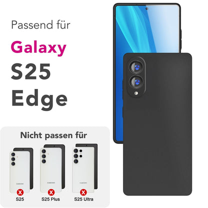 NALIA Ultra Slim Hardcase für Samsung Galaxy S25 Edge – Matt & 0.3mm Dünn – PHANTOM (Dünnes Cover & Kamera-Vollschutz) – Marke aus Berlin