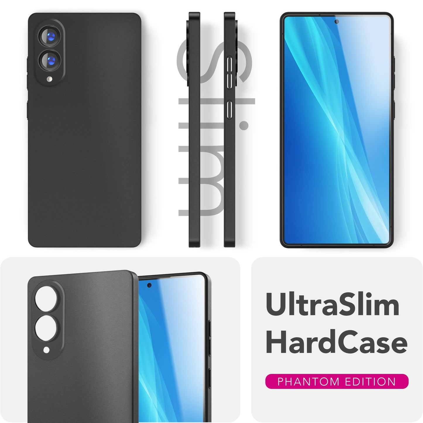 NALIA Ultra Slim Hardcase für Samsung Galaxy S25 Edge – Matt & 0.3mm Dünn – PHANTOM (Dünnes Cover & Kamera-Vollschutz) – Marke aus Berlin