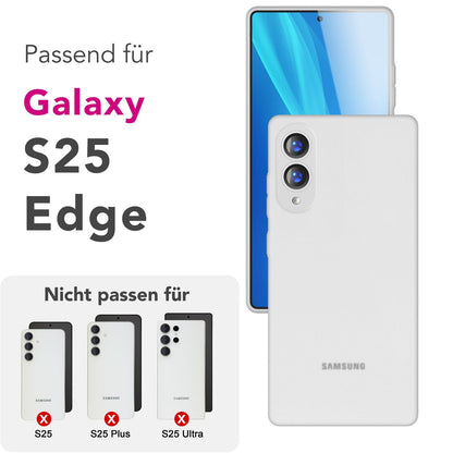 NALIA Ultra Slim Hardcase für Samsung Galaxy S25 Edge – Matt & 0.3mm Dünn – PHANTOM (Dünnes Cover & Kamera-Vollschutz) – Marke aus Berlin
