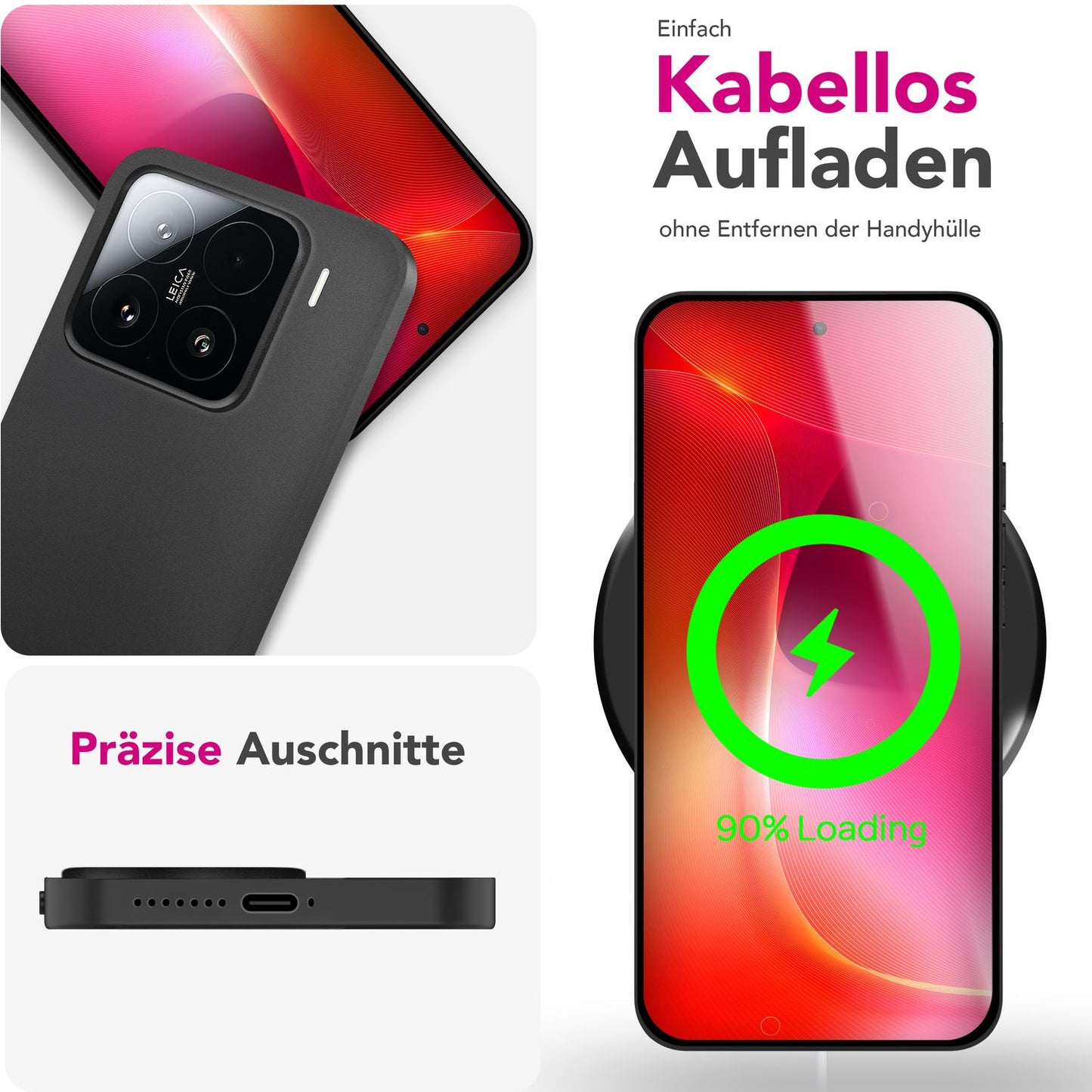 NALIA Ultra Slim Hardcase für Xiaomi 15 – Matt & 0.3mm Dünn – PHANTOM (Dünnes Cover & Kamera-Vollschutz) – Marke aus Berlin