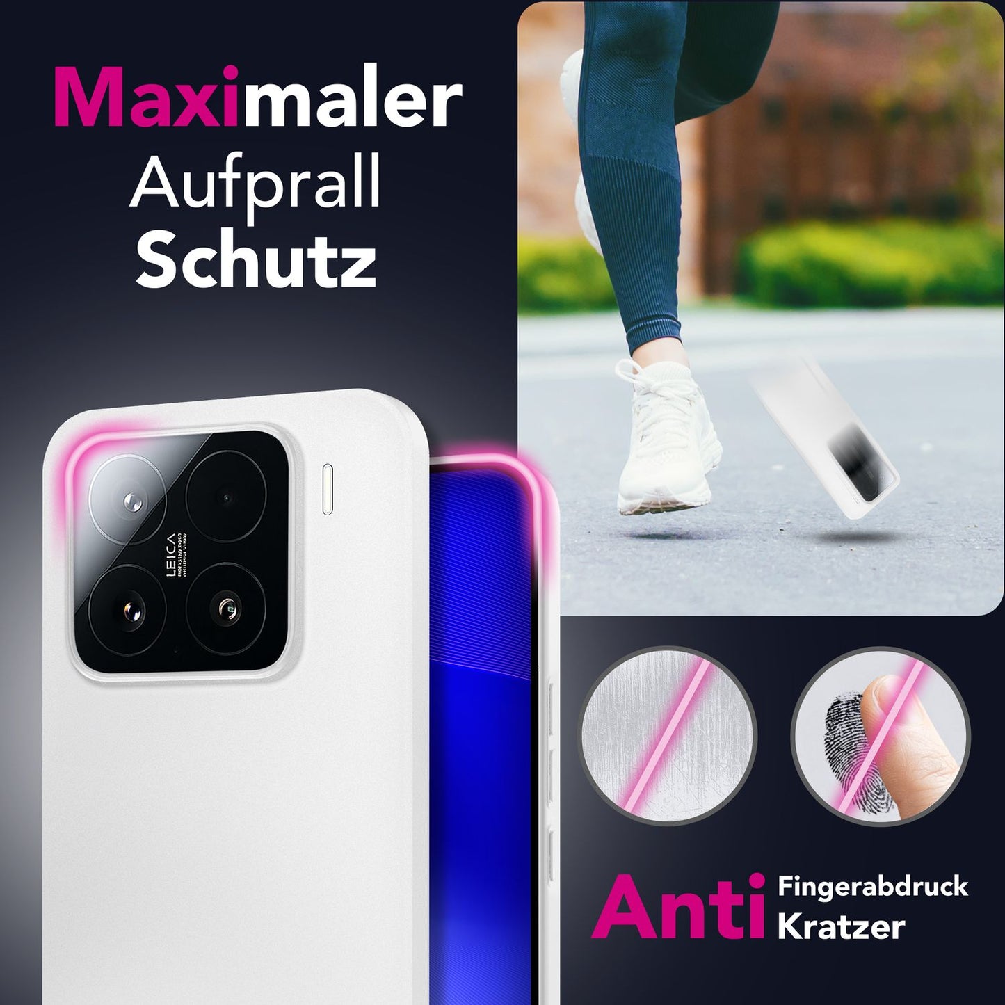 NALIA Ultra Slim Hardcase für Xiaomi 15 – Matt & 0.3mm Dünn – PHANTOM (Dünnes Cover & Kamera-Vollschutz) – Marke aus Berlin