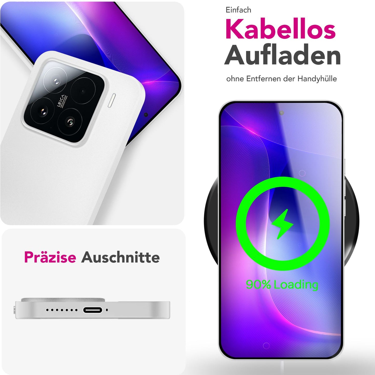 NALIA Ultra Slim Hardcase für Xiaomi 15 – Matt & 0.3mm Dünn – PHANTOM (Dünnes Cover & Kamera-Vollschutz) – Marke aus Berlin