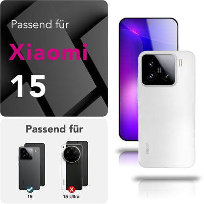 NALIA Ultra Slim Hardcase für Xiaomi 15 – Matt & 0.3mm Dünn – PHANTOM (Dünnes Cover & Kamera-Vollschutz) – Marke aus Berlin