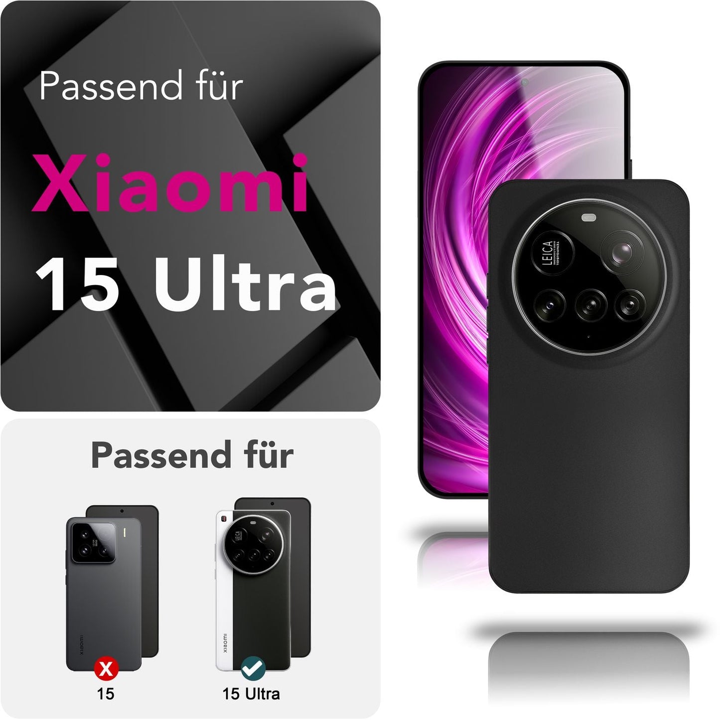 NALIA Ultra Slim Hardcase für Xiaomi 15 Ultra – Matt & 0.3mm Dünn – PHANTOM (Dünnes Cover & Kamera-Vollschutz) – Marke aus Berlin