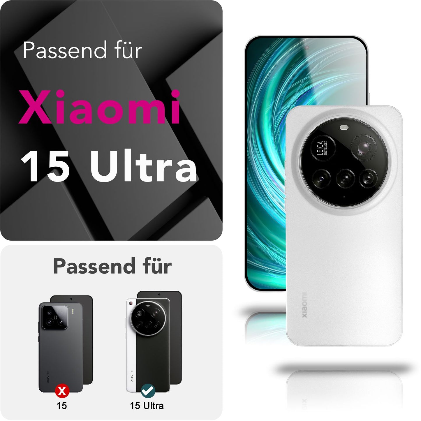 NALIA Ultra Slim Hardcase für Xiaomi 15 Ultra – Matt & 0.3mm Dünn – PHANTOM (Dünnes Cover & Kamera-Vollschutz) – Marke aus Berlin