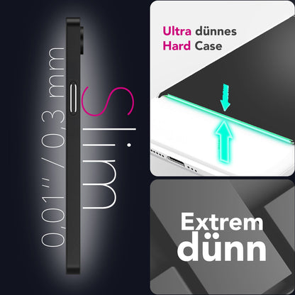 NALIA Ultra Slim Hardcase für iPhone 16e / 17e – Matt & 0.3mm Dünn – PHANTOM (Dünnes Cover & Kamera-Vollschutz) – Marke aus Berlin