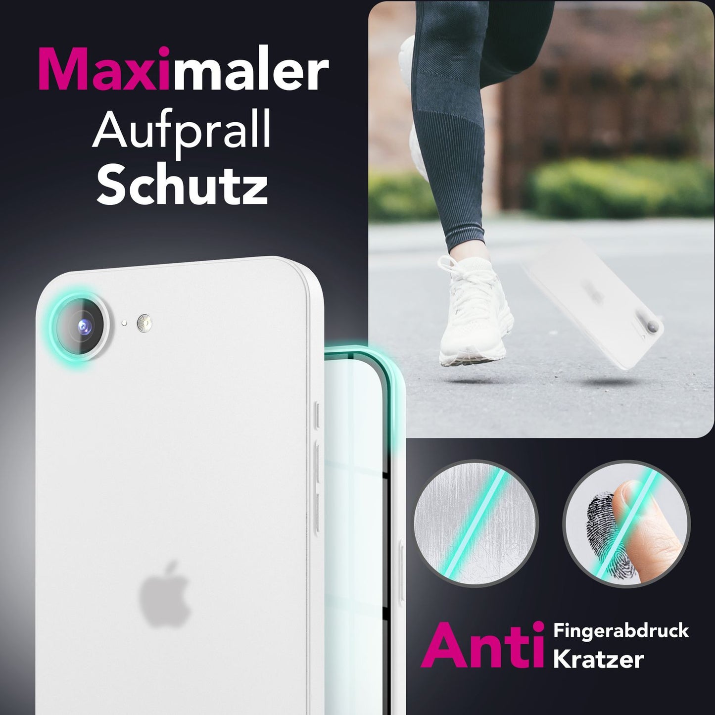 NALIA Ultra Slim Hardcase für iPhone 16e / 17e – Matt & 0.3mm Dünn – PHANTOM (Dünnes Cover & Kamera-Vollschutz) – Marke aus Berlin