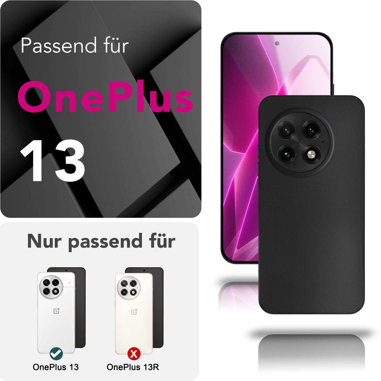 NALIA Ultra Slim Hardcase für OnePlus 13 – Matt & 0.3mm Dünn – PHANTOM (Dünnes Cover & Kamera-Vollschutz) – Marke aus Berlin