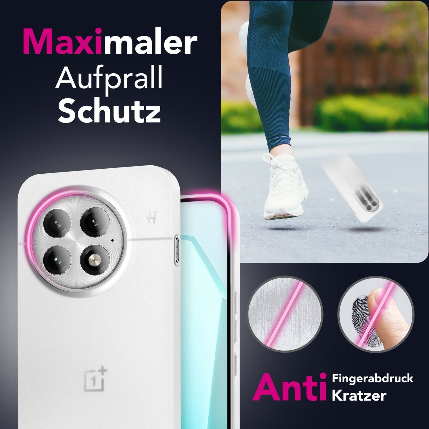 NALIA Ultra Slim Hardcase für OnePlus 13 – Matt & 0.3mm Dünn – PHANTOM (Dünnes Cover & Kamera-Vollschutz) – Marke aus Berlin