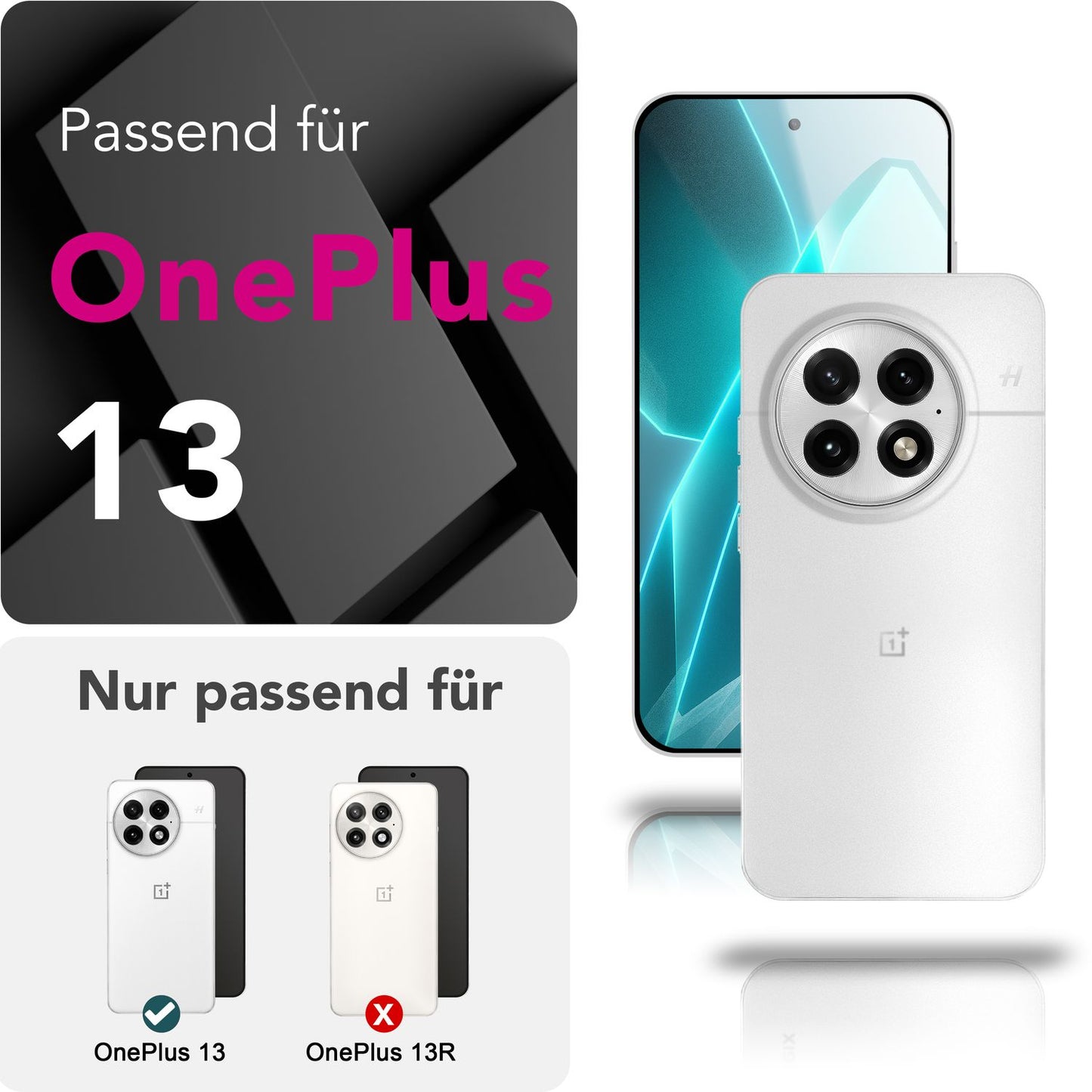 NALIA Ultra Slim Hardcase für OnePlus 13 – Matt & 0.3mm Dünn – PHANTOM (Dünnes Cover & Kamera-Vollschutz) – Marke aus Berlin