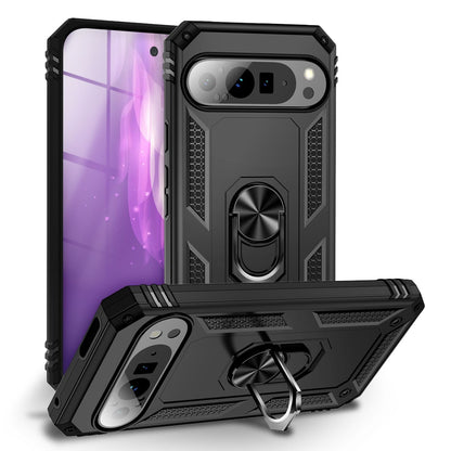 NALIA Panzerhülle für Google Pixel 9 Pro – Ring-Ständer 360° & Magnet-Halterung Kompatibel – RINGDEFEND (Stoßfestes Outdoor Case) – Marke aus Berlin