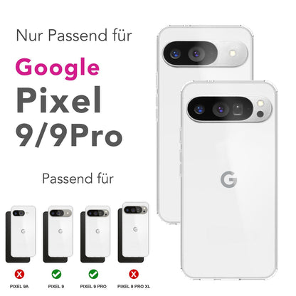 NALIA Transparente Silikonhülle für Google Pixel 9 Pro – Anti-Gelb & Rutschfest – GLAZE (Handyhülle Kristallklar, Schlank & Stoßfest) – Marke aus Berlin