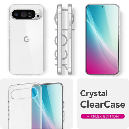 NALIA Transparente Silikonhülle für Google Pixel 9 Pro – Anti-Gelb & Rutschfest – GLAZE (Handyhülle Kristallklar, Schlank & Stoßfest) – Marke aus Berlin