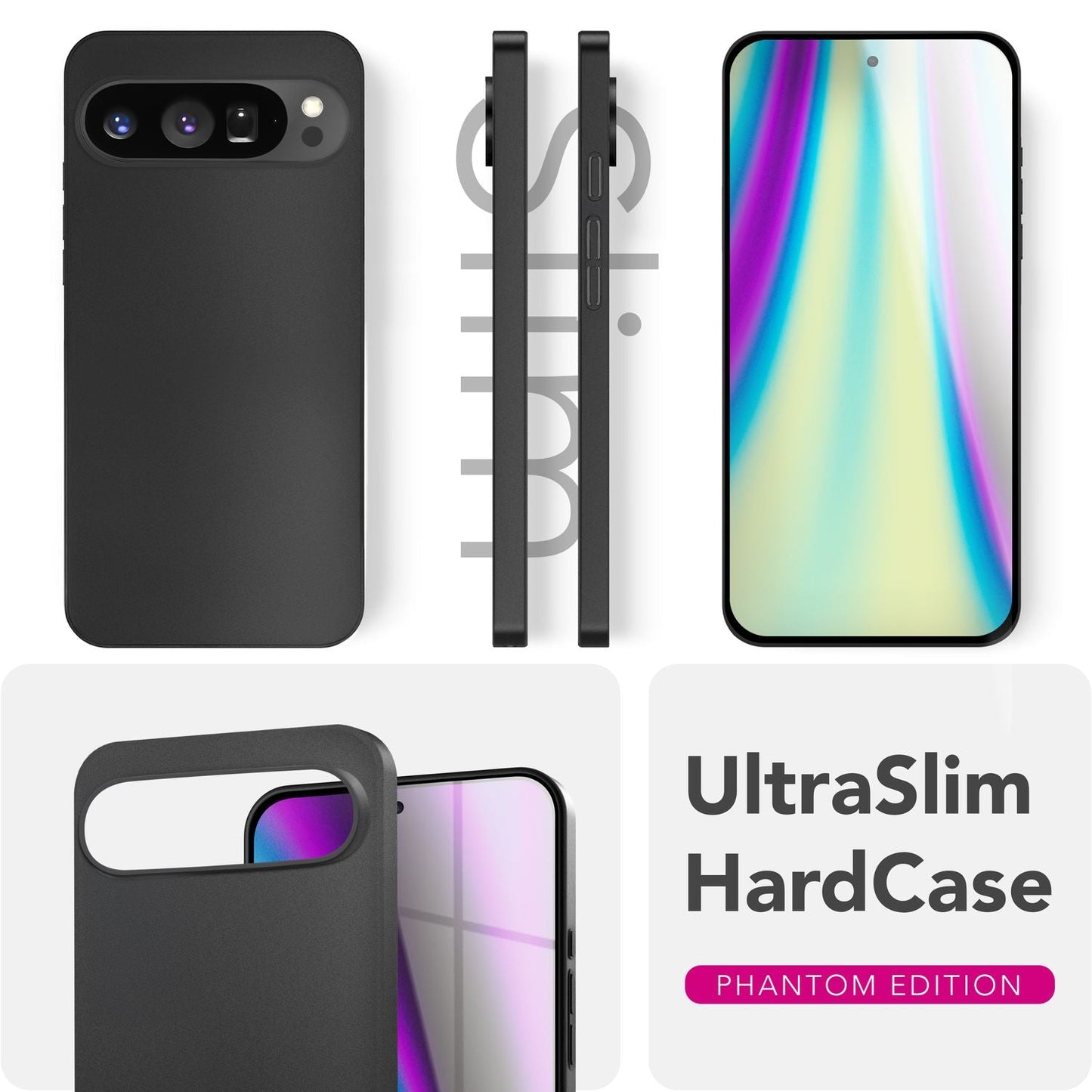 NALIA Ultra Slim Hardcase für Google Pixel 9 Pro – Matt & 0.3mm Dünn – PHANTOM (Dünnes Cover & Kamera-Vollschutz) – Marke aus Berlin