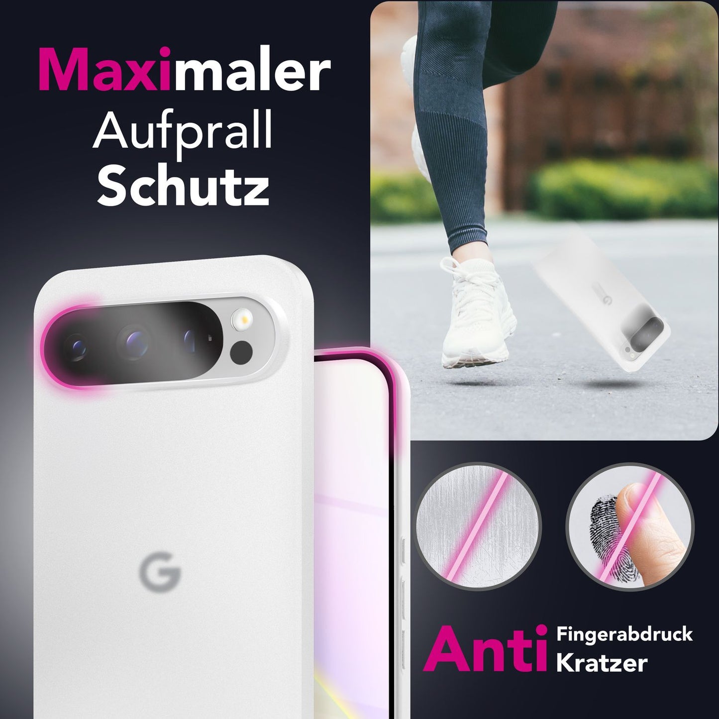 NALIA Ultra Slim Hardcase für Google Pixel 9 Pro – Matt & 0.3mm Dünn – PHANTOM (Dünnes Cover & Kamera-Vollschutz) – Marke aus Berlin