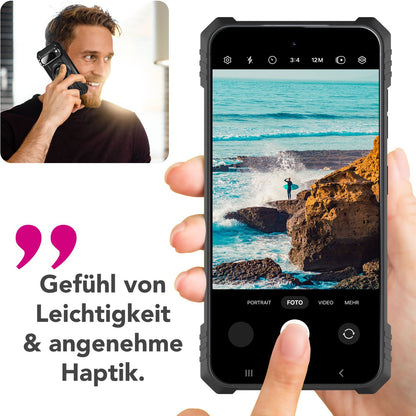 NALIA Magnetische Panzerhülle für Google Pixel 9 Pro – MagSafe kompatibel & Kamera-Stand – GRANITE (Outdoor Schutzhülle Stoßfest) – Marke aus Berlin