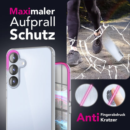 NALIA Transparente Silikonhülle für Samsung Galaxy S25 FE – Anti-Gelb & Rutschfest – GLAZE (Handyhülle Kristallklar, Schlank & Stoßfest) – Marke aus Berlin