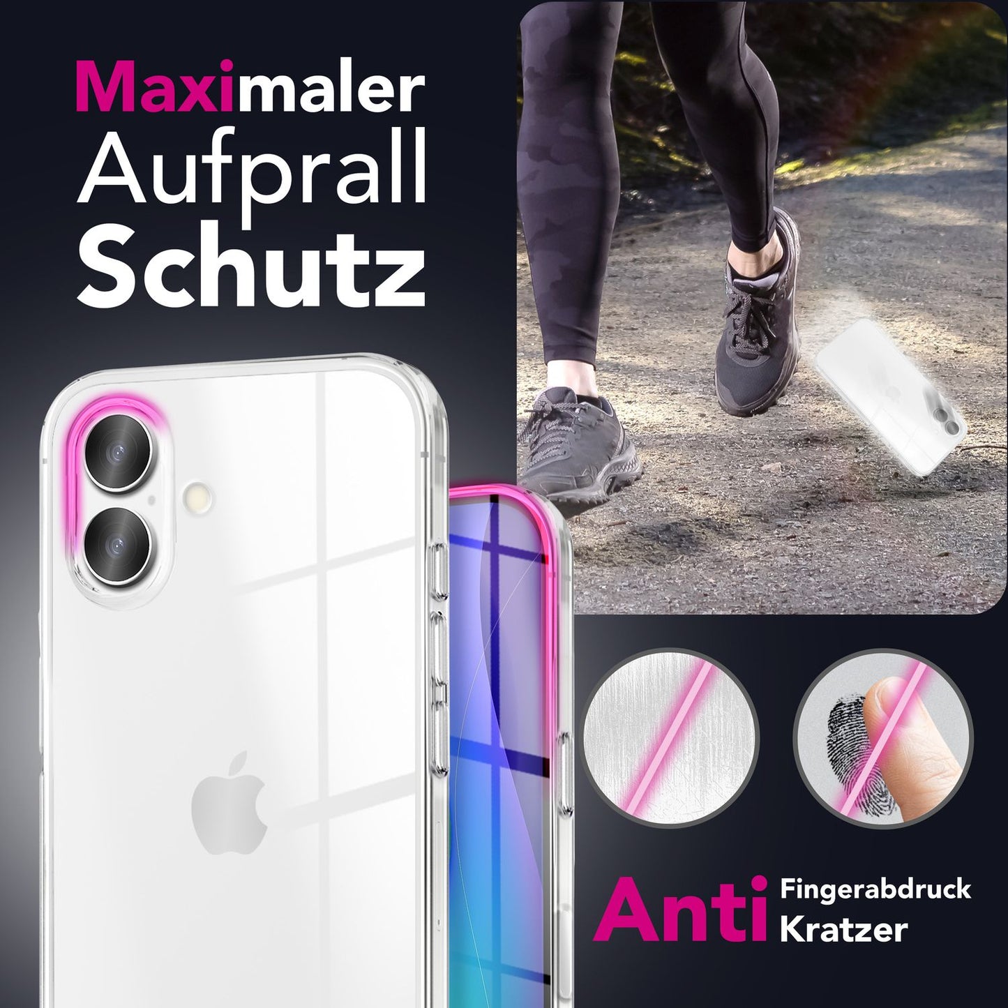 NALIA Transparente Silikonhülle für iPhone 17 – Anti-Gelb & Rutschfest – GLAZE (Handyhülle Kristallklar, Schlank & Stoßfest) – Marke aus Berlin
