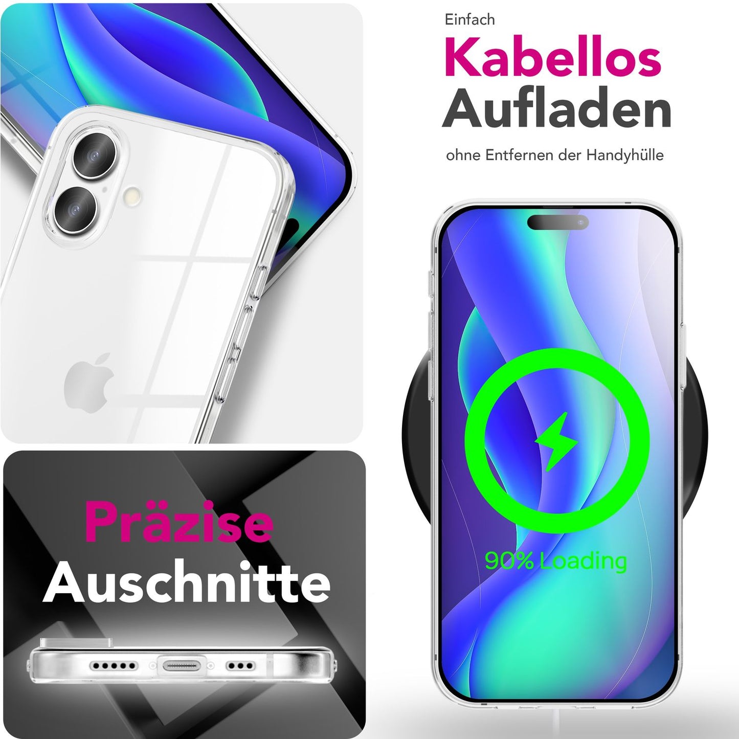 NALIA Transparente Silikonhülle für iPhone 17 – Anti-Gelb & Rutschfest – GLAZE (Handyhülle Kristallklar, Schlank & Stoßfest) – Marke aus Berlin