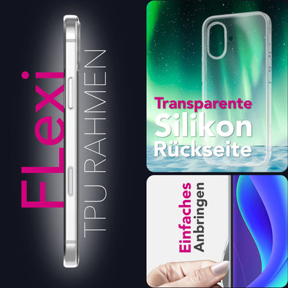 NALIA Transparente Silikonhülle für iPhone 17 – Anti-Gelb & Rutschfest – GLAZE (Handyhülle Kristallklar, Schlank & Stoßfest) – Marke aus Berlin