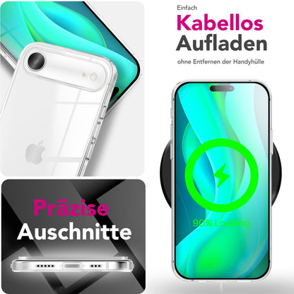NALIA Transparente Silikonhülle für iPhone 17 Air – Anti-Gelb & Rutschfest – GLAZE (Handyhülle Kristallklar, Schlank & Stoßfest) – Marke aus Berlin