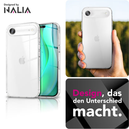 NALIA Transparente Silikonhülle für iPhone 17 Air – Anti-Gelb & Rutschfest – GLAZE (Handyhülle Kristallklar, Schlank & Stoßfest) – Marke aus Berlin