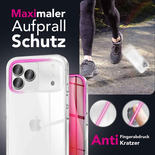 NALIA Transparente Silikonhülle für iPhone 17 Pro – Anti-Gelb & Rutschfest – GLAZE (Handyhülle Kristallklar, Schlank & Stoßfest) – Marke aus Berlin