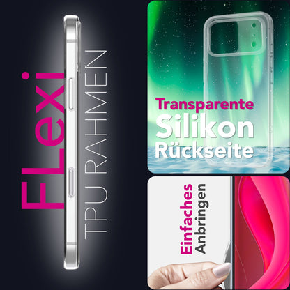 NALIA Transparente Silikonhülle für iPhone 17 Pro – Anti-Gelb & Rutschfest – GLAZE (Handyhülle Kristallklar, Schlank & Stoßfest) – Marke aus Berlin