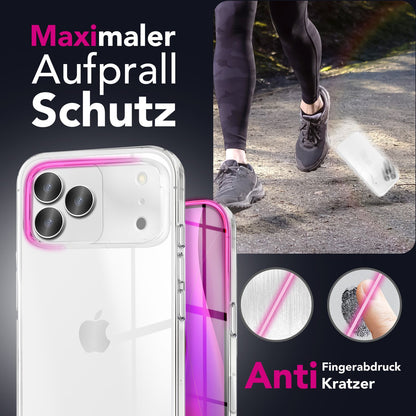 NALIA Transparente Silikonhülle für iPhone 17 Pro Max – Anti-Gelb & Rutschfest – GLAZE (Handyhülle Kristallklar, Schlank & Stoßfest) – Marke aus Berlin