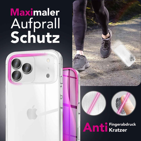NALIA Transparente Silikonhülle für iPhone 17 Pro Max – Anti-Gelb & Rutschfest – GLAZE (Handyhülle Kristallklar, Schlank & Stoßfest) – Marke aus Berlin