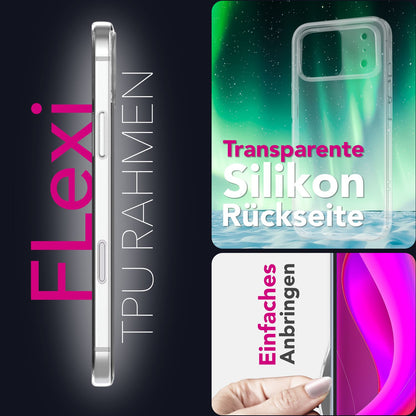NALIA Transparente Silikonhülle für iPhone 17 Pro Max – Anti-Gelb & Rutschfest – GLAZE (Handyhülle Kristallklar, Schlank & Stoßfest) – Marke aus Berlin
