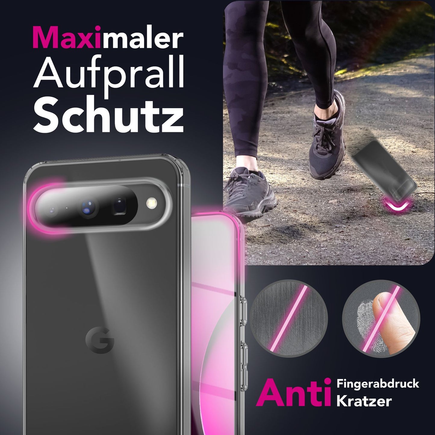 NALIA Transparente Silikonhülle für Google Pixel 10 – Anti-Gelb & Rutschfest – GLAZE (Handyhülle Kristallklar, Schlank & Stoßfest) – Marke aus Berlin