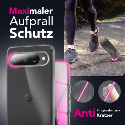 NALIA Transparente Silikonhülle für Google Pixel 10 – Anti-Gelb & Rutschfest – GLAZE (Handyhülle Kristallklar, Schlank & Stoßfest) – Marke aus Berlin