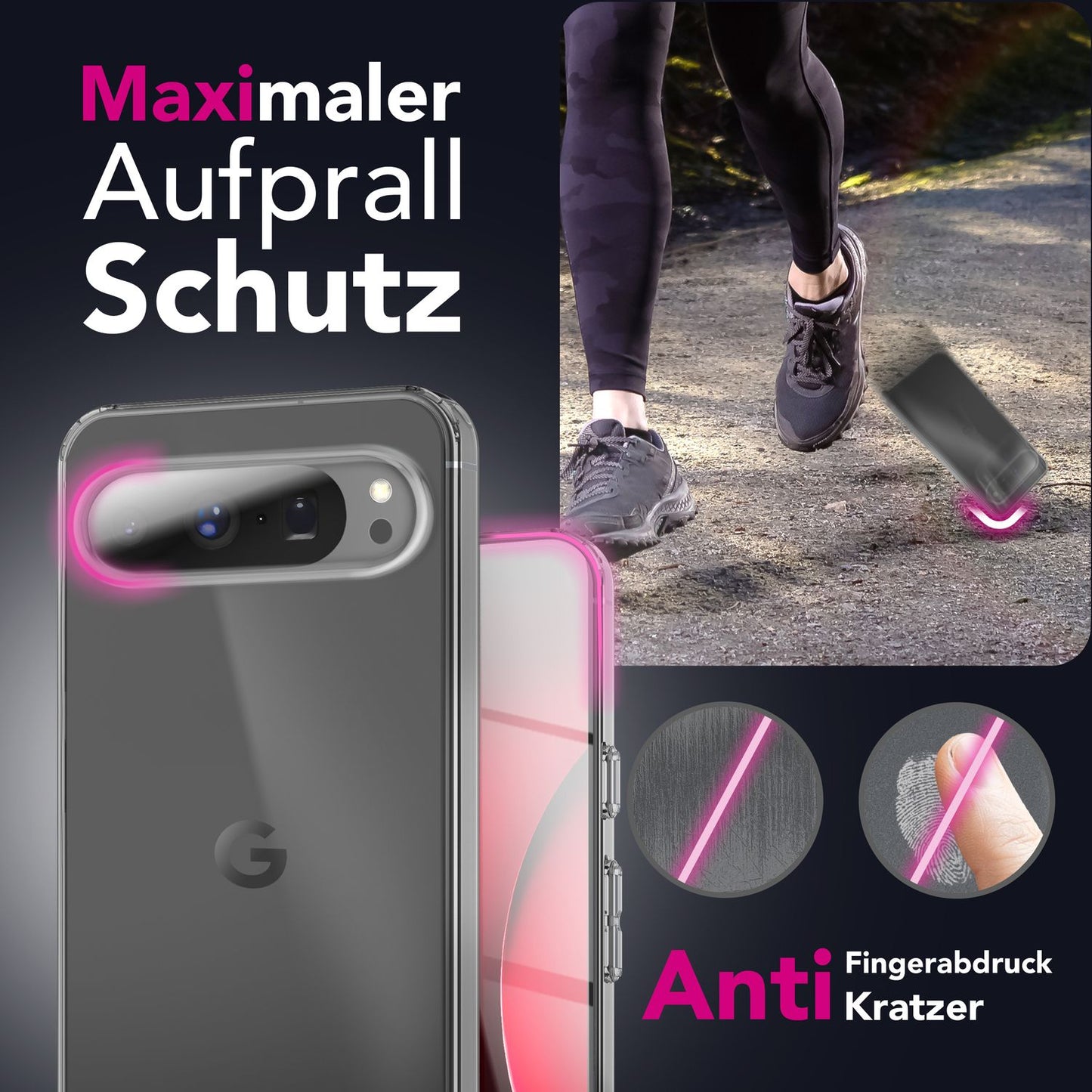 NALIA Transparente Silikonhülle für Google Pixel 10 Pro – Anti-Gelb & Rutschfest – GLAZE (Handyhülle Kristallklar, Schlank & Stoßfest) – Marke aus Berlin