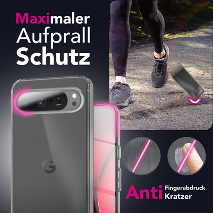 NALIA Transparente Silikonhülle für Google Pixel 10 Pro – Anti-Gelb & Rutschfest – GLAZE (Handyhülle Kristallklar, Schlank & Stoßfest) – Marke aus Berlin