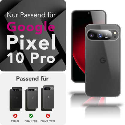NALIA Transparente Silikonhülle für Google Pixel 10 Pro – Anti-Gelb & Rutschfest – GLAZE (Handyhülle Kristallklar, Schlank & Stoßfest) – Marke aus Berlin