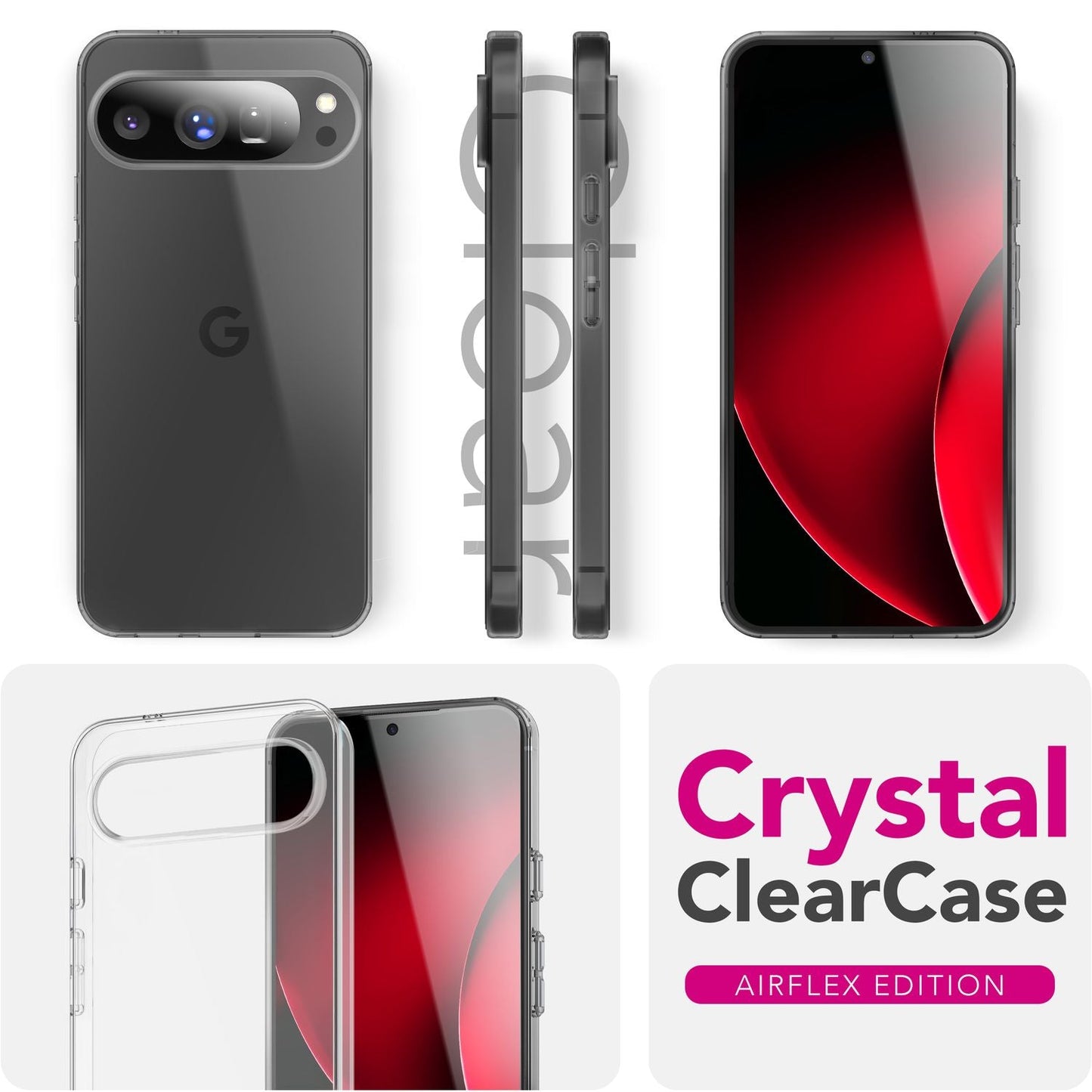 NALIA Transparente Silikonhülle für Google Pixel 10 Pro – Anti-Gelb & Rutschfest – GLAZE (Handyhülle Kristallklar, Schlank & Stoßfest) – Marke aus Berlin