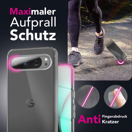 NALIA Transparente Silikonhülle für Google Pixel 10 Pro XL – Anti-Gelb & Rutschfest – GLAZE (Handyhülle Kristallklar, Schlank & Stoßfest) – Marke aus Berlin