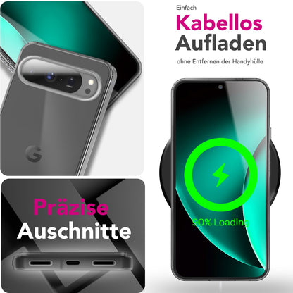 NALIA Transparente Silikonhülle für Google Pixel 10 Pro XL – Anti-Gelb & Rutschfest – GLAZE (Handyhülle Kristallklar, Schlank & Stoßfest) – Marke aus Berlin