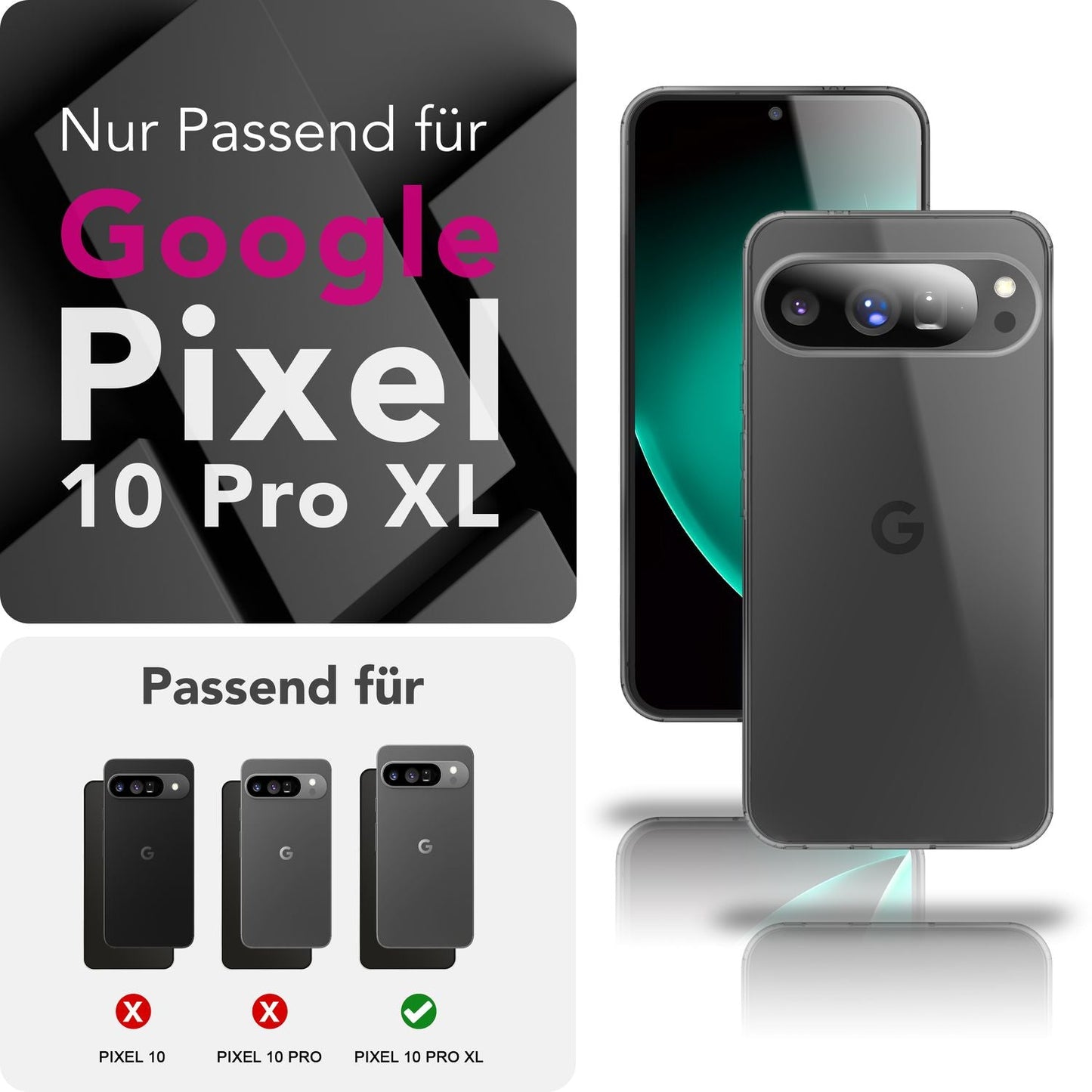 NALIA Transparente Silikonhülle für Google Pixel 10 Pro XL – Anti-Gelb & Rutschfest – GLAZE (Handyhülle Kristallklar, Schlank & Stoßfest) – Marke aus Berlin