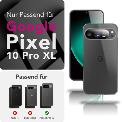 NALIA Transparente Silikonhülle für Google Pixel 10 Pro XL – Anti-Gelb & Rutschfest – GLAZE (Handyhülle Kristallklar, Schlank & Stoßfest) – Marke aus Berlin