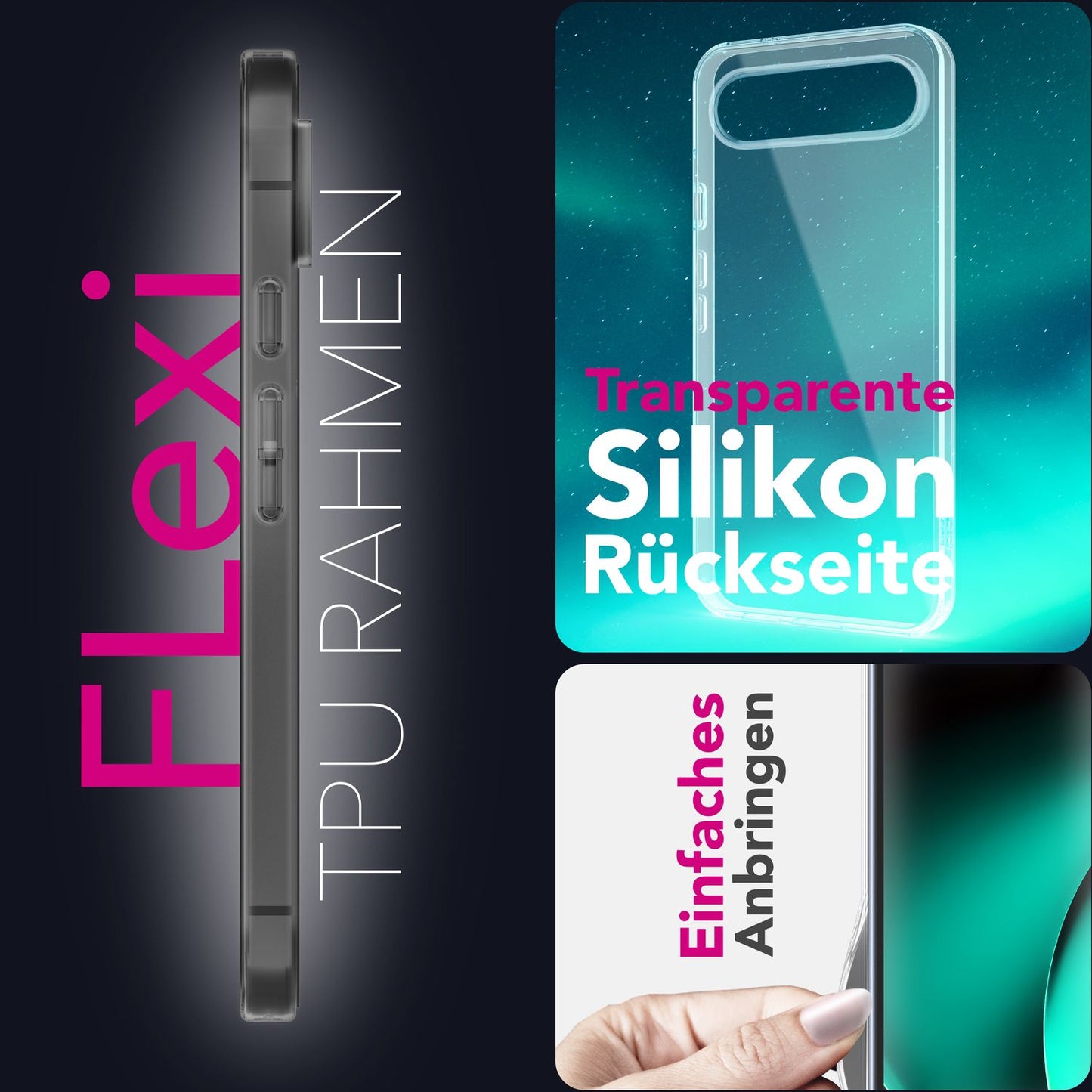 NALIA Transparente Silikonhülle für Google Pixel 10 Pro XL – Anti-Gelb & Rutschfest – GLAZE (Handyhülle Kristallklar, Schlank & Stoßfest) – Marke aus Berlin